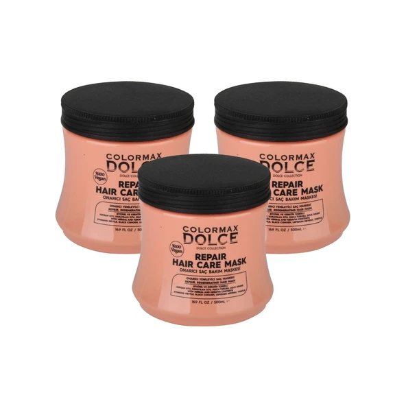 Colormax Dolce NEW Series Onarıcı Sebum Etkili Vegan Saç Maskesi 500 ML 3 Adet