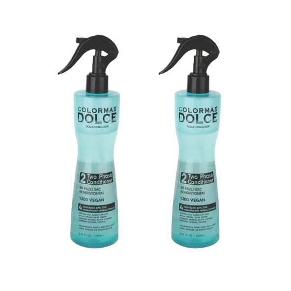 Colormax Dolce NEW Series Bitkisel İki Fazlı Saç Kondisyoneri / Spreyi / Fön Suyu 400 ML 2 Adet