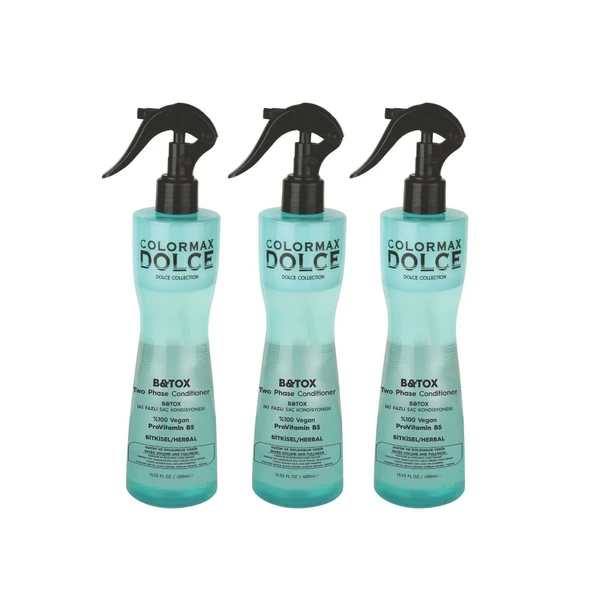Colormax Dolce NEW Series B&Tox İki Fazlı Saç Kondisyoneri / Spreyi / Fön Suyu 400 ML 3 Adet