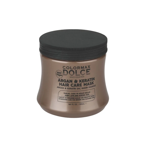 Colormax Dolce NEW Series Argan ve Keratinli Vegan Saç Maskesi 500 ML 1 Adet