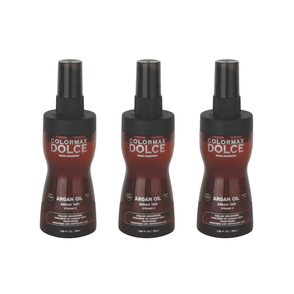 Colormax Dolce NEW Series Vegan Vitamin E Omega Argan Yağı 100 ML 3 Adet