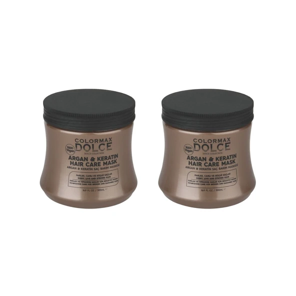 Colormax Dolce NEW Series Argan ve Keratinli Vegan Saç Maskesi 500 ML 2 Adet