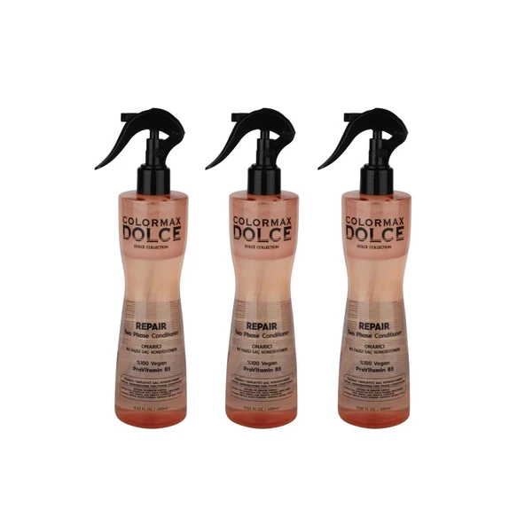 Colormax Dolce NEW Series Onarıcı İki Fazlı Saç Kondisyoneri / Spreyi / Fön Suyu 400 ML 3 Adet