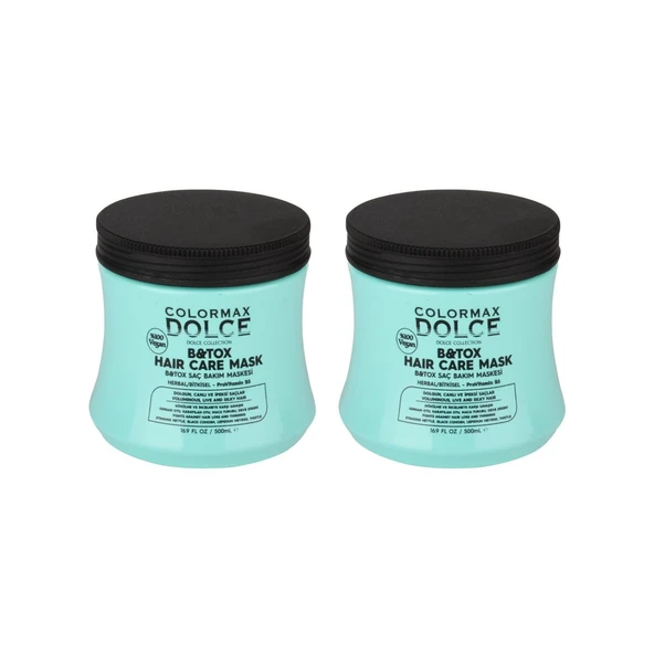 Colormax Dolce NEW Series B&Tox ProVitamin B5 Vegan Saç Maskesi 500 ML 2 Adet