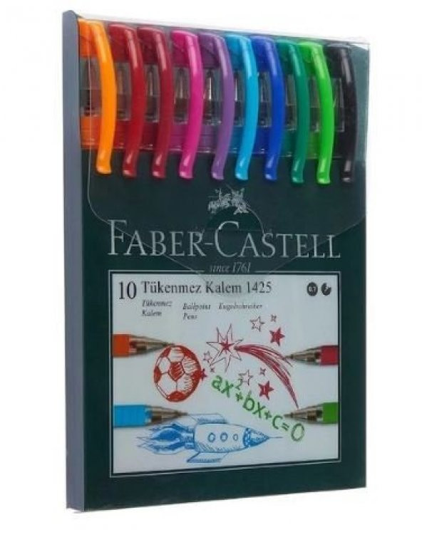 Faber-Castell Tükenmez Kalem 10lu Karışık 1425