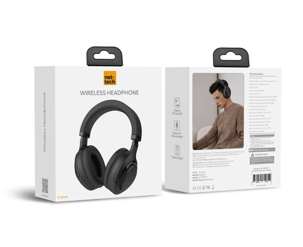 Nettech NT-BTH17 Wireless Kulak Üstü Bluetooth 5.3 Kulaklık - Resim 3