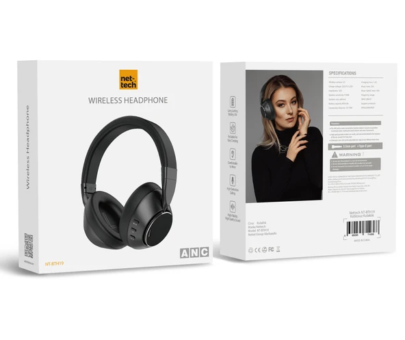 Nettech NT-BTH19 ANC Kablosuz Kulak Üstü Bluetooth 5.3 Kulaklık - Resim 3