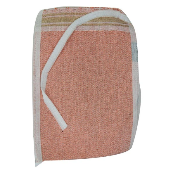 Doğal İpek Kese Sırt Vücut Masaj Banyo Kesesi Yavruağzı 18CMX25CM - 3