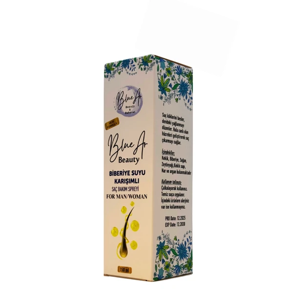 Blue Ar Biberiye Suyu Karışımlı Saç Dökülme Karşıtı, Saç Uzamasını ve Gürleştirmeyi Destekleyici Saç Bakım Spreyi 150 ml - 3
