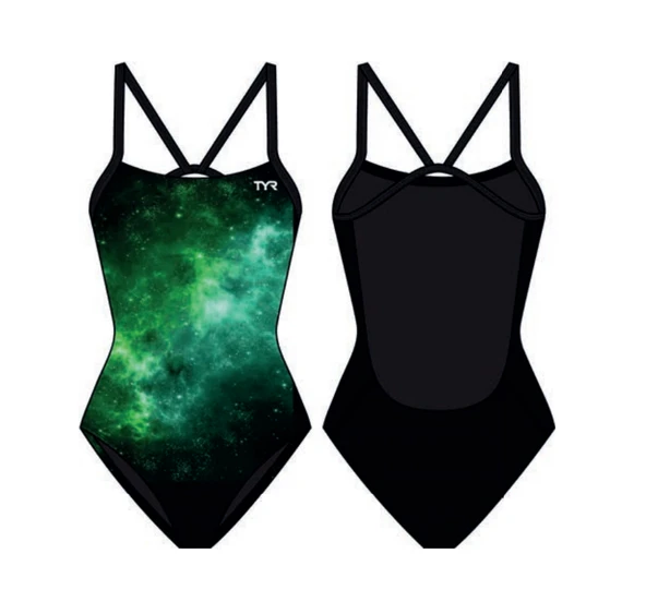 TYR Durafast Elite® CF Kız Çocuk Mayosu - Starborne (Yeşil)