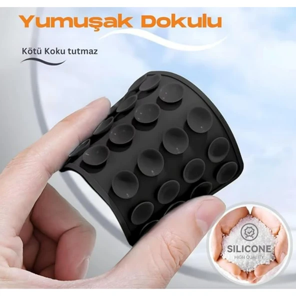 Ozmik ÇİFT TARAFLI, Silikon Vantuzlu Telefon Tutucu Tüm Cep Telefonu Modellerine Uygun Sök Tak - 3