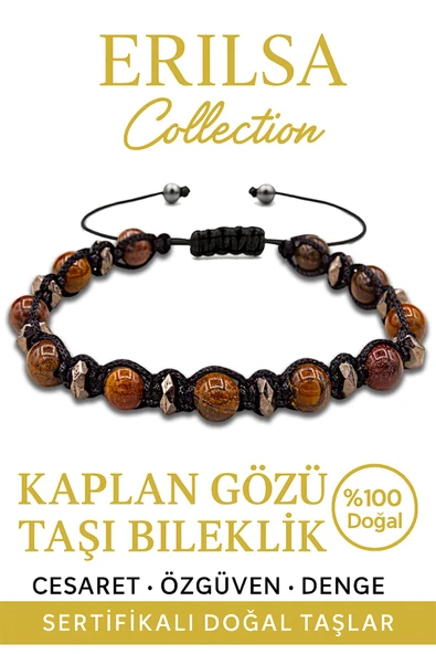 Sertifikalı Gerçek Terahertz Kaplan Gözü Taşı Bileklik – Koruma ve Özgüven ürün görseli