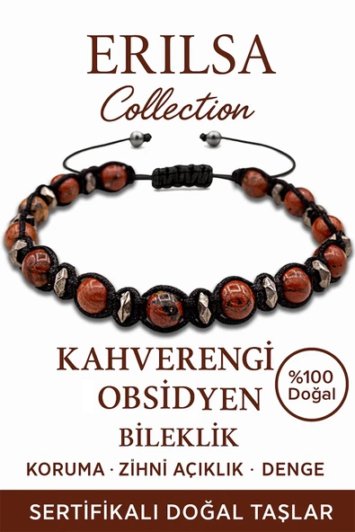 Sertifikalı Terahertz – Kahverengi Obsidyen Taşı Bileklik – Koruma ve Denge Enerjisi ürün görseli