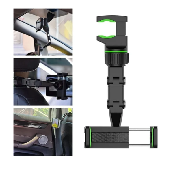 Ozmik Dikiz Aynası Telefon Tutucu,masaüstü, Koltuk Arkası Telefon Tutacağı Car Holder - Resim 5