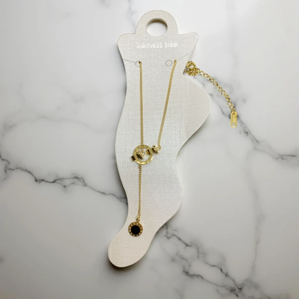 Minimalist Antialerjik 316L Çelik Gold Renk Halhal - Şık ve Parlak