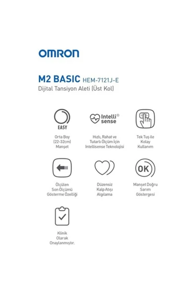 Omron M2 HEM-7121-E Intellisense Adaptörlü Koldan Dijital Tansiyon Aleti - 3