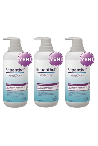 Bepanthol Sensidaily Pompalı Vücut Kremi 3 x 400 ML