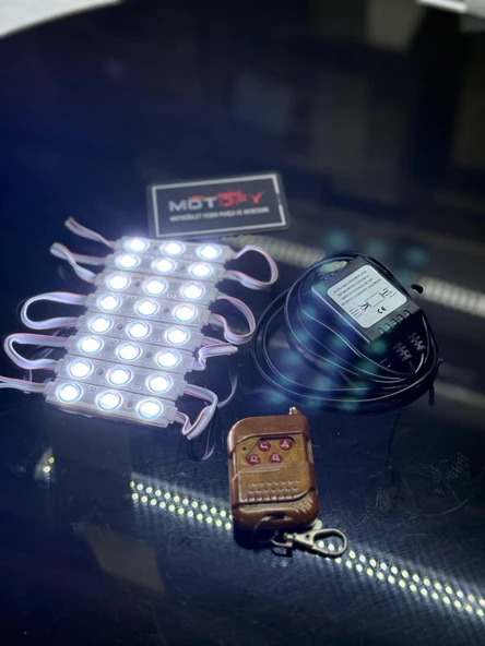 HONDA PCX 125 - 150 UZAKTAN KUMANDALI 16 MODLU ÇAKAR DANS MODÜLLÜ AMBİYANS AYDINLATMA - MOTOSİKLET ALTI AYDINLATMA BEYAZ RENK - Resim 2