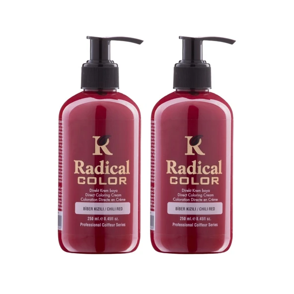 Radical Color NEW 25/Chilired Amonyaksız Su Bazlı Saç Boyası 250 ML 2 Adet Biber Kızılı