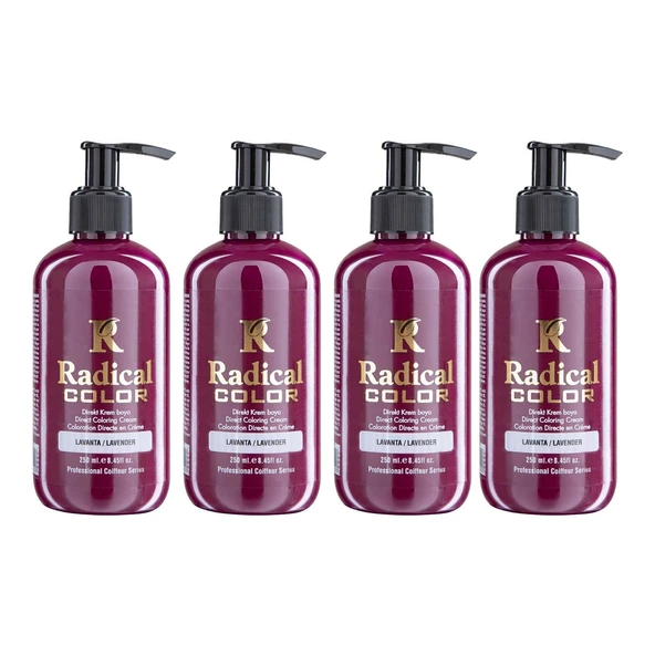 Radical Color NEW 25/Lavender Amonyaksız Su Bazlı Saç Boyası 250 ML 4 Adet Lavanta