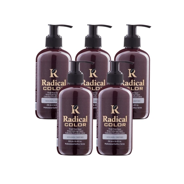 Radical Color NEW 25/Deepred Amonyaksız Su Bazlı Saç Boyası 250 ML 5 Adet Koyu Kızıl