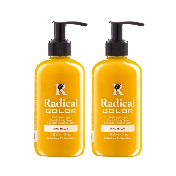 Radical Color NEW 25/Yellow Amonyaksız Su Bazlı Saç Boyası 250 ML 2 Adet Sarı