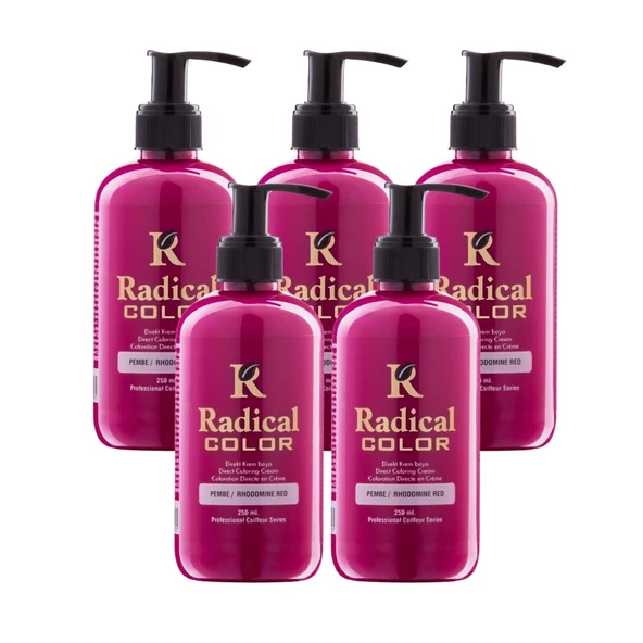 Radical Color NEW 25/Pink Amonyaksız Su Bazlı Saç Boyası 250 ML 5 Adet Pembe