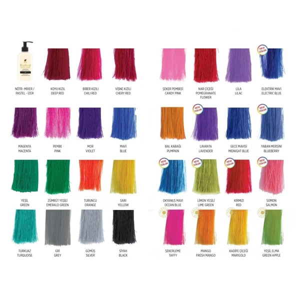 Radical Color NEW 25/Silver Amonyaksız Su Bazlı Saç Boyası 250 ML 6 Adet Gümüş - 2