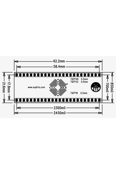 ROBA 0.5mm Tqfp-2 Pcb - Tqfp16 Tqfp32 Tqfp48 Proto Pcb Pertenaks Devre - Resim 2