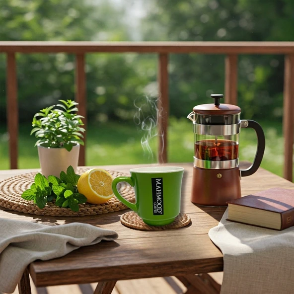 Mahmood Coffee Mottolu Porselen Kupa Yeşil 300 ml - 3