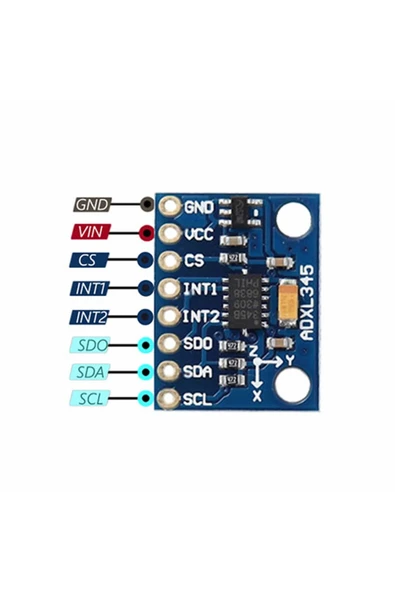 ROBA Adxl345 3 Eksen Ivme Sensör Modülü Gy-291 Adxl345 3 Axis Digital Acceleration Of Gravity Tilt Module - Resim 6