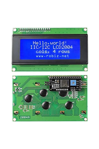 Roboyol Store Iıc I2c Seri 2004a 4x20 Mavi Karakter Lcd Modül Display Ekran 5v Beyaz Arka Işık 20x4 20 X 4