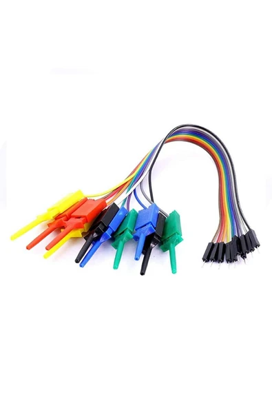 ROBİZ 10lu Dupont Kablolu Kanca Lojik Analizör Prob Mini Test Kancası Lehimsiz Tutucu Yakalayıcı Klips - 6