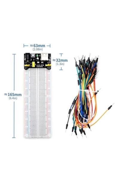 Roboyol Store Breadboard Seti - Mb-102 + 65 Parça Kablo Seti + Bb. Güç Kaynağı