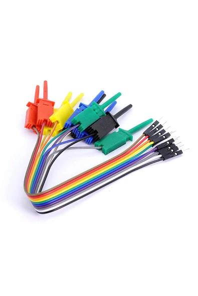 ROBİZ 10lu Dupont Kablolu Kanca Lojik Analizör Prob Mini Test Kancası Lehimsiz Tutucu Yakalayıcı Klips - 3