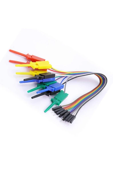 ROBİZ 10lu Dupont Kablolu Kanca Lojik Analizör Prob Mini Test Kancası Lehimsiz Tutucu Yakalayıcı Klips - 5