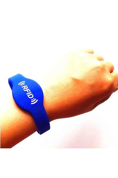 ROBİZ 13.56Mhz Rfid Manyetik Bileklik Mavi Su Geçirmez Silikon Proximity Göstergeç 13.56 Mhz Kapı - 2