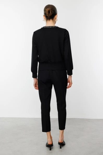 On Minimalist Büzgülü Detaylı Uzun Kol Kadın Hırka - 3