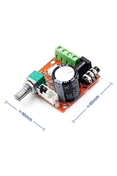 ROBİZ Pam8610 2x 10w Uyumlu  Amplifikatör Modül Dc 6-15v Class D Amfi Devresi Ses Kontrol Potu 4 8 Ohm - 1