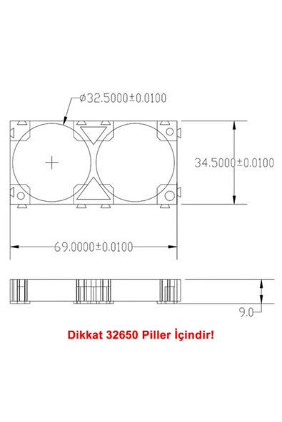 Alkatronik 32650 2li Pil Tutucu Birleştirici 32700 Lityum Lion Lipo Batarya Pil Yuvası Mobil Güç Kaynağı - Resim 3