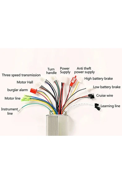 ROBİZ DC 36V / 48V 350W Fırçasız Motor Sürücü Scooter Elektrikli Bisiklet Beyin Bldc Hız Kontrol Kartı - Resim 4