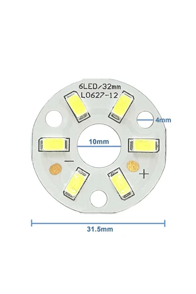 ROBİZ 5730 12v 3w 32mm Beyaz Led Modül Aluminyum Pcb 6 Led Lamba Aydınlatma Işık - 4