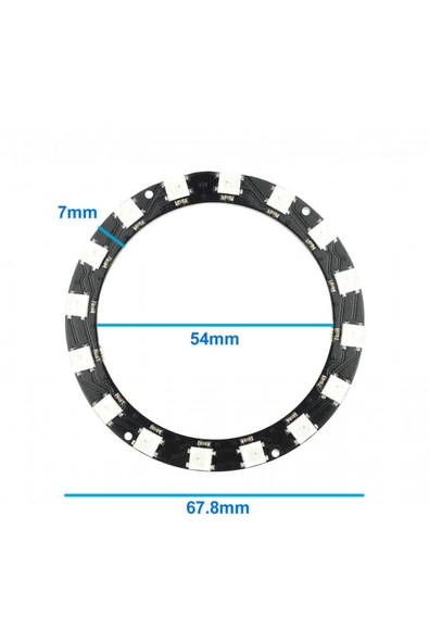 Alkatronik 16 Bit NeoPixel Halka Ring WS2812B 5050 Rgb Led Modül 16’lı Dijital Adreslenebilir Lamba Programlan - 3