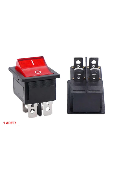 ROBİZ 16A 250V On / Off Anahtar Latch 4 Pin Buton Yüksek Akım Kcd4 Led Işıklı Switch Panel Tip Montaj