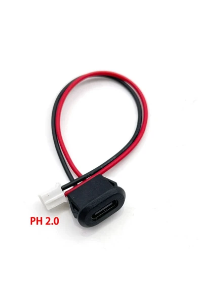 ROBİZ Type C Panel Montaj Dişi Soket 2 Pin 10cm Kablolu Uzatma Konnektör Araba Kamera Oyuncak Telefon Şarj - 4