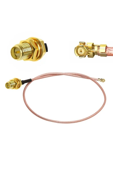 ARS Robotechnicals 30cm Rp Sma Dişi ( Erkek ) Ipex Mhf1 Rf Bağlantı Kablosu 0-6ghz Altın Kaplama Konnektör Koaksiyel - 8