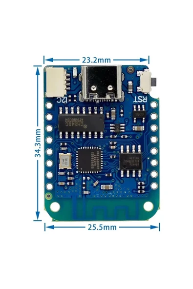 ARS Robotechnicals Wemos D1 Mini V4 Esp8266 Kablosuz Internet Wifi Iot Geliştirme Kartı Type C - 5