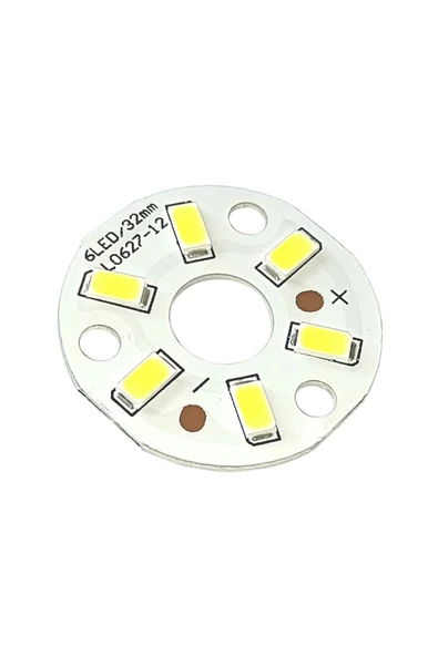 ROBİZ 5730 12v 3w 32mm Beyaz Led Modül Aluminyum Pcb 6 Led Lamba Aydınlatma Işık - 5