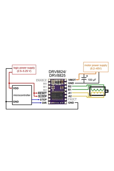 ROBİZ Drv8825 Step Motor Sürücü Modül Soğutucu 32 Adım 1.5a 3d Yazıcı Robot Cnc Reprap Mks Gen Ramps - Resim 7