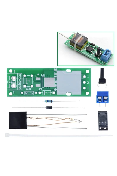 Alkatronik HV-1 Yüksek Voltaj Ateşleyici Kit Elektriksel Plazma Ark Üretici Yakıcı Kağıt Ateş Alev Güç Kaynağı